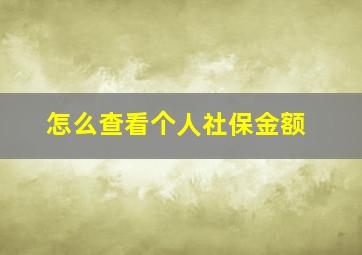 怎么查看个人社保金额