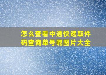 怎么查看中通快递取件码查询单号呢图片大全