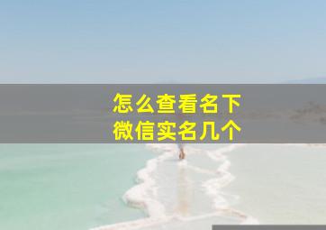 怎么查看名下微信实名几个