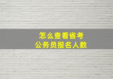 怎么查看省考公务员报名人数