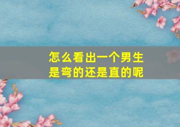 怎么看出一个男生是弯的还是直的呢