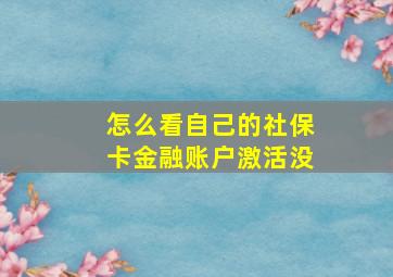 怎么看自己的社保卡金融账户激活没