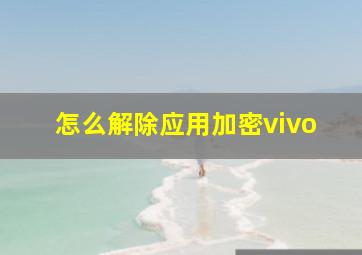 怎么解除应用加密vivo