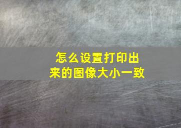 怎么设置打印出来的图像大小一致