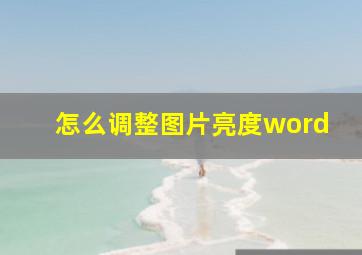 怎么调整图片亮度word