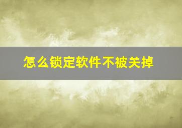 怎么锁定软件不被关掉