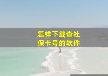 怎样下载查社保卡号的软件