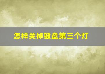 怎样关掉键盘第三个灯