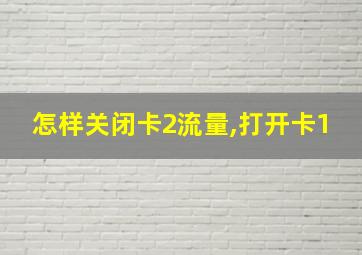 怎样关闭卡2流量,打开卡1