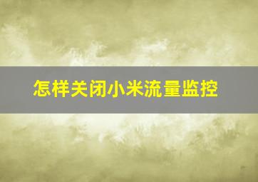 怎样关闭小米流量监控