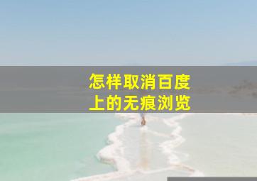 怎样取消百度上的无痕浏览