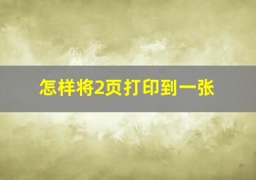 怎样将2页打印到一张