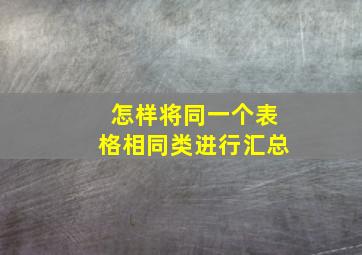 怎样将同一个表格相同类进行汇总