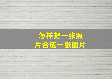 怎样把一张照片合成一张图片