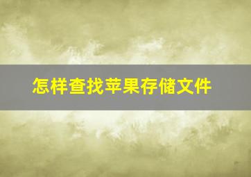 怎样查找苹果存储文件