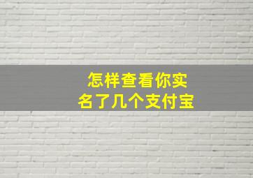 怎样查看你实名了几个支付宝