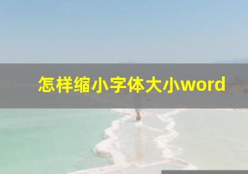 怎样缩小字体大小word