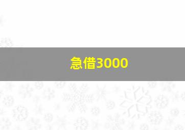 急借3000