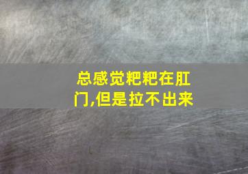 总感觉粑粑在肛门,但是拉不出来