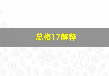 总格17解释