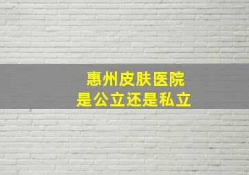 惠州皮肤医院是公立还是私立