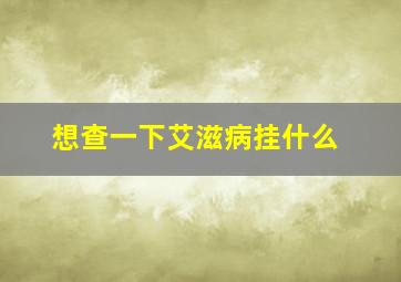 想查一下艾滋病挂什么