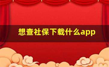 想查社保下载什么app