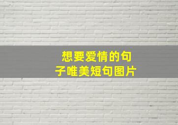 想要爱情的句子唯美短句图片