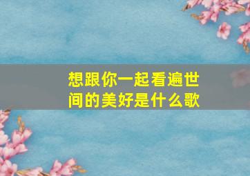 想跟你一起看遍世间的美好是什么歌