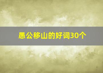 愚公移山的好词30个