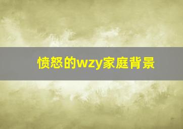 愤怒的wzy家庭背景