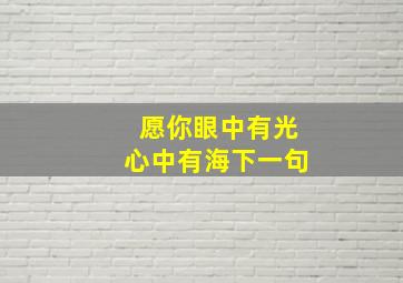 愿你眼中有光心中有海下一句