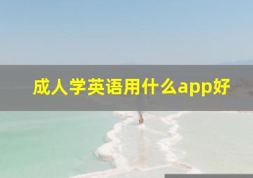 成人学英语用什么app好