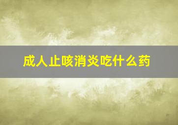 成人止咳消炎吃什么药