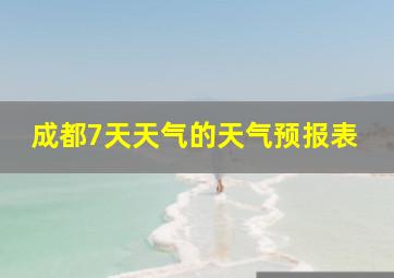 成都7天天气的天气预报表