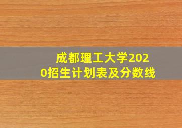 成都理工大学2020招生计划表及分数线