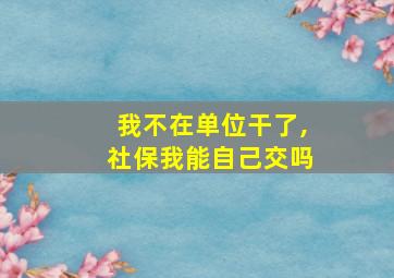 我不在单位干了,社保我能自己交吗