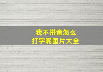 我不拼音怎么打字呢图片大全