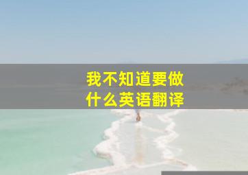 我不知道要做什么英语翻译