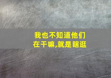 我也不知道他们在干嘛,就是瞎逛