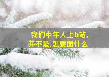 我们中年人上b站,并不是,想要图什么