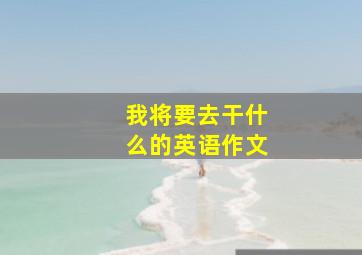 我将要去干什么的英语作文