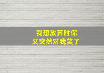 我想放弃时你又突然对我笑了