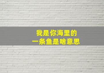 我是你海里的一条鱼是啥意思