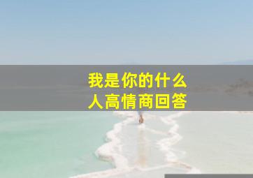 我是你的什么人高情商回答