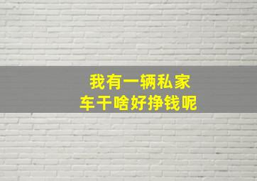 我有一辆私家车干啥好挣钱呢