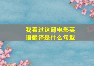 我看过这部电影英语翻译是什么句型