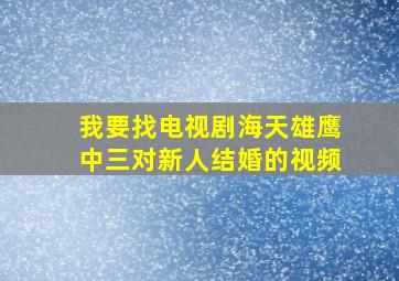 我要找电视剧海天雄鹰中三对新人结婚的视频