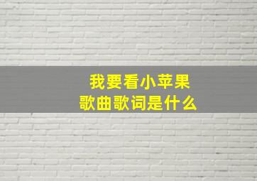 我要看小苹果歌曲歌词是什么