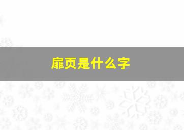 扉页是什么字